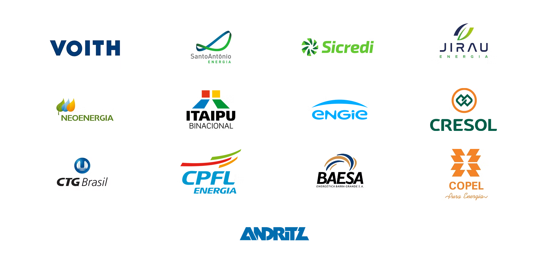 Logos das empresas clientes do Grupo Gallina